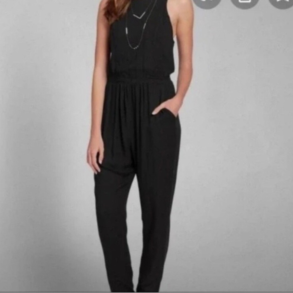 Milano Rayón Black Jumpsuit Wide legs SZ XL